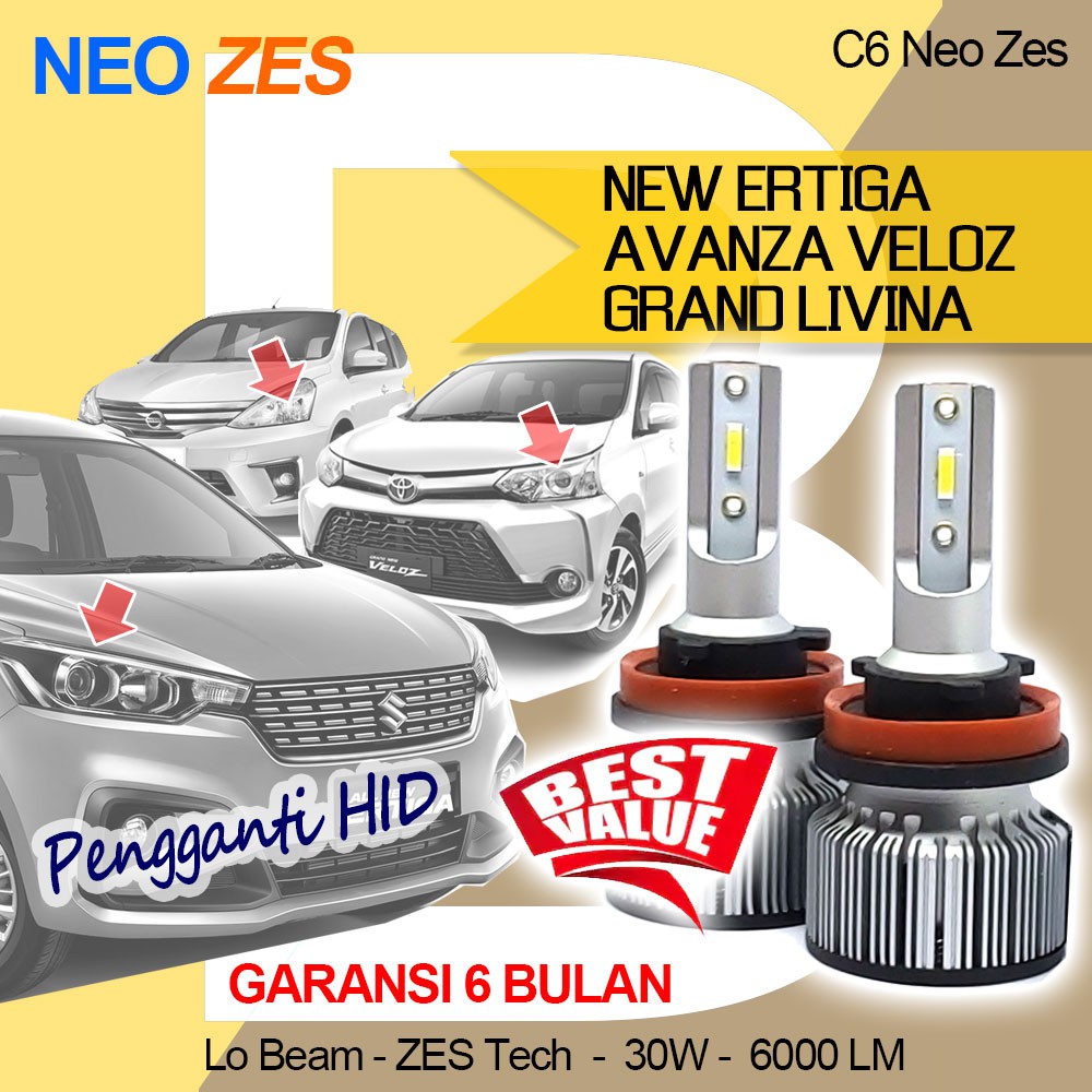 Bohlam Led Suzuki New Ertiga Avanza Veloz Grand Livina Lampu Dekat Fokus Padat Pengganti Hid L2 Shopee Indonesia