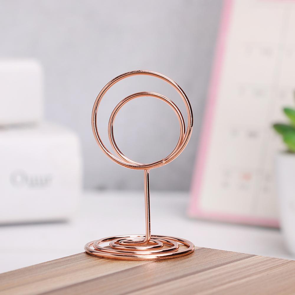 Nanas 1pc Tempat Kartu Fashion Penjepit Kertas Rose Gold Perlengkapan Pernikahan Foto Klip