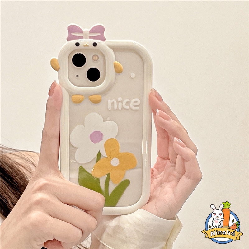 Soft Case Silikon TPU Transparan Motif Bunga Untuk Compatible for iPhone 14 13 12 11 Pro Max X Xr Xs Max iPhone 8 7 6 6s Plus Summer Flower Phone Case Clear Silicone Anti-Scratch Handphone Soft Case Shockproof Soft TPU Back Cover