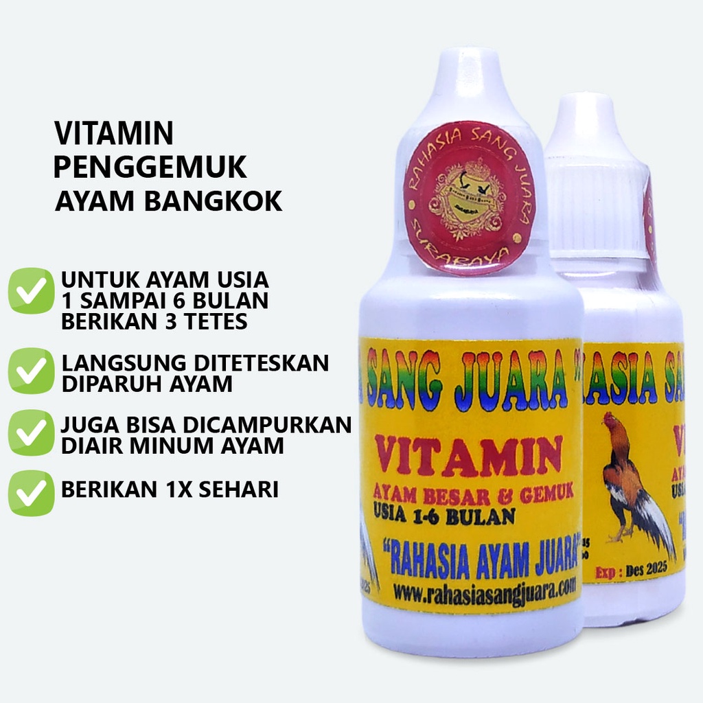 PENGGEMUK AYAM BANGKOK OBAT PENGGEMUK AYAM CEPAT BESAR DAN GEMUK UMUR 1 BULAN SAMPAI 6 BULAN