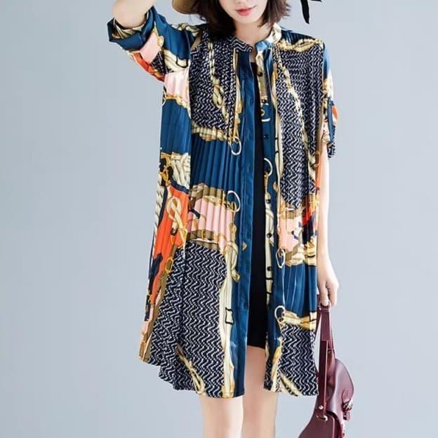 DRESS MINI DRESS PREMIUM PRISKET IMPORT ORI BANGKOK CASUAL DRESS MOTIF FULL GAUN DRESS WANITA