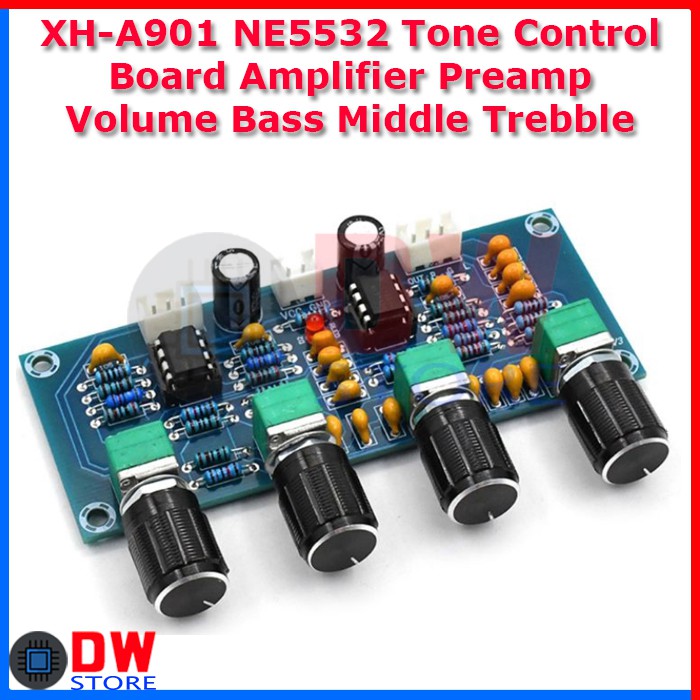 XH-A901 NE5532 Stereo Tone Control Board Preamp Voume Bass Middle Trebble Low Mid High