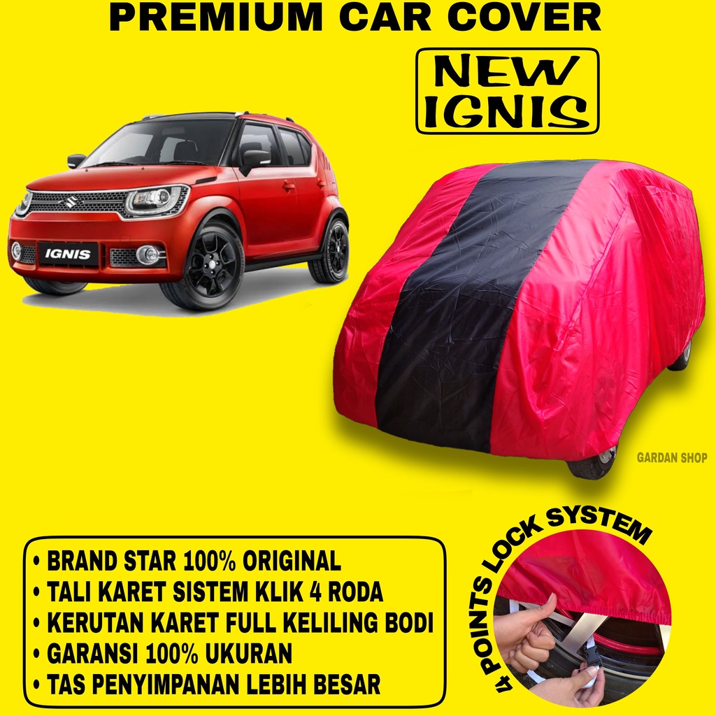 Body Cover NEW IGNIS MERAH HITAM Penutup Bodi Mobil New Ignis Waterproof PREMIUM