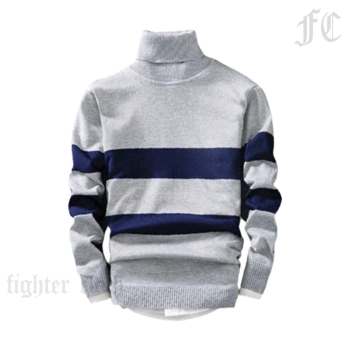 pojoksweater.id - Sweater Rajut Longneck Strip 2 Tribal Kualitas Terbaik