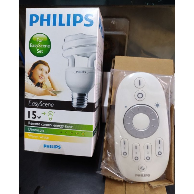Lampu remote set easy scene 15w cahaya kuning (remote+Lampu) Philips