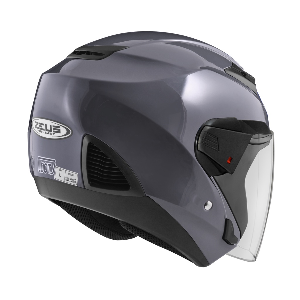 ZEUS ZS-611 GREY 11C HALF FACE DOUBLE VISOR-1
