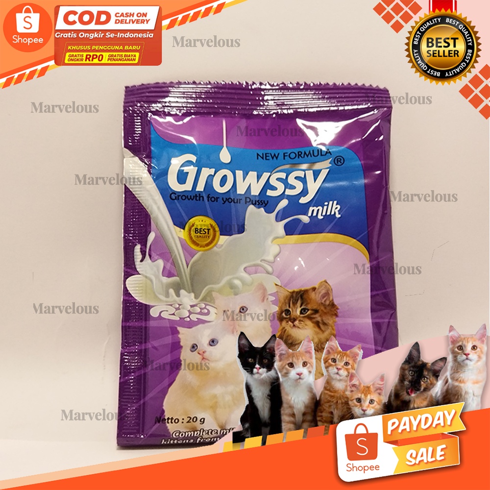 Susu Kucing Growssy Kemasan Sachet 20 gr / Susu anakan kucing