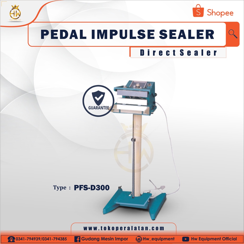 PEDAL SEALER / PEDAL IMPULSE SEALER / DIRECT SEALER mesin sealer plastik tebal PFS-D300 GETRA