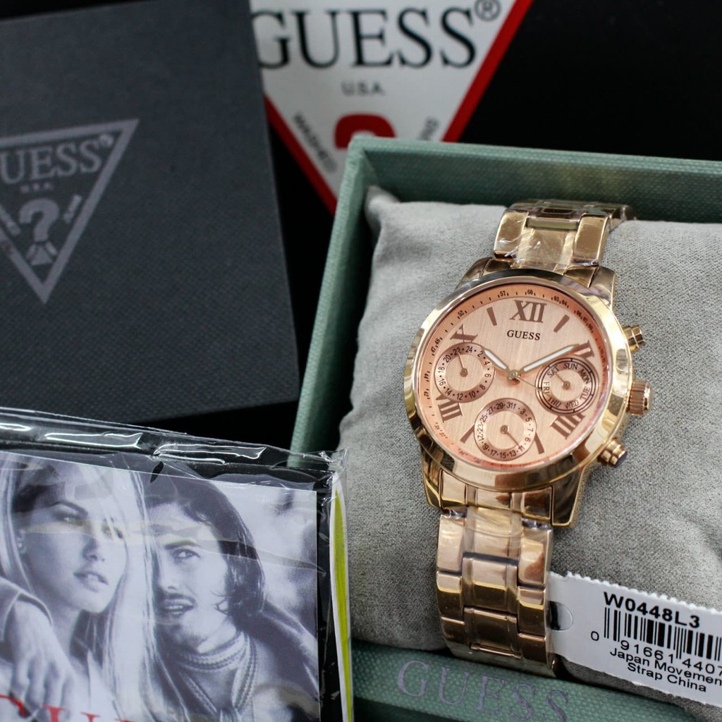 terlaris d=36mm,wanita Guess W0448L3 Original , all stainless steel, Rosegold, garansi 1 tahun