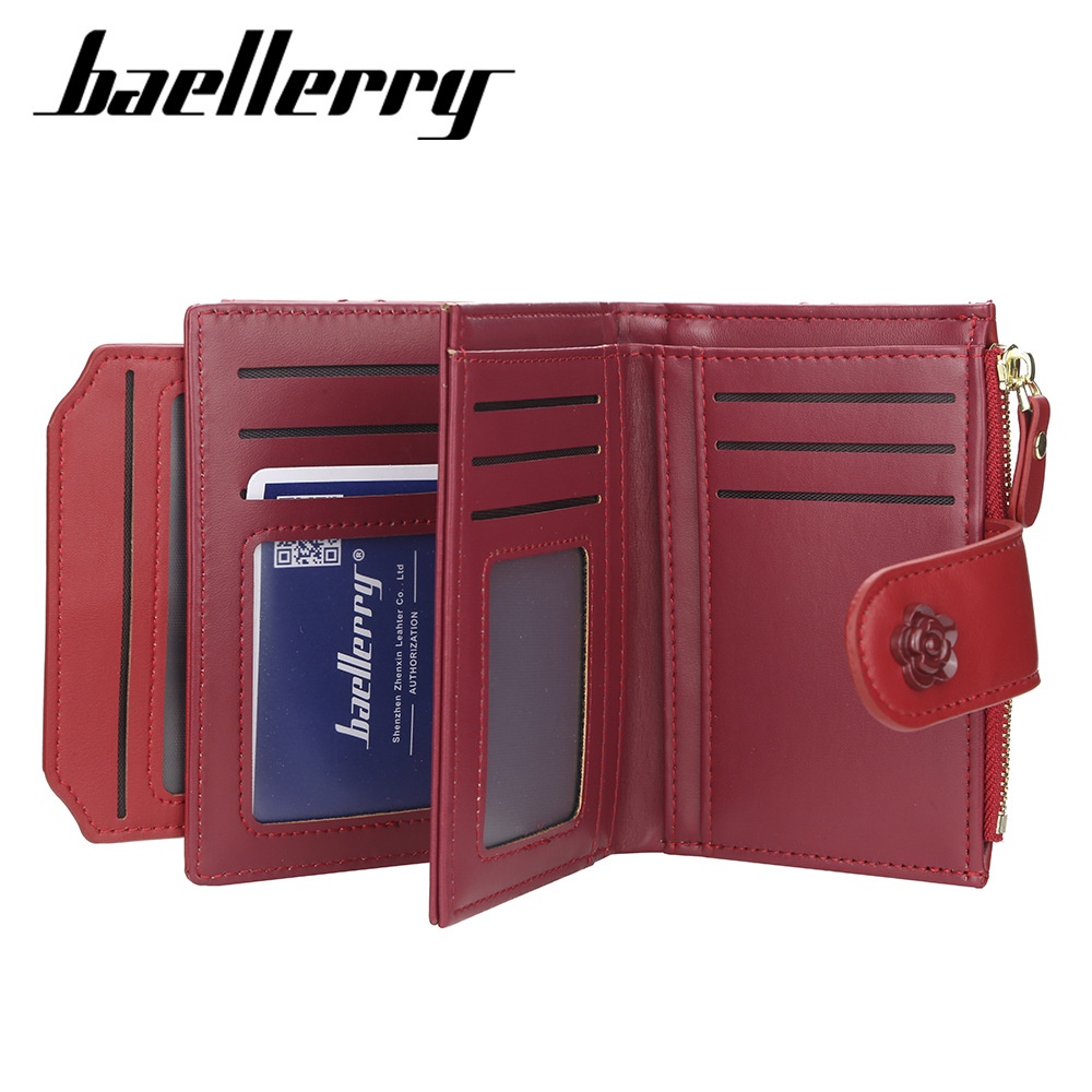 DOMPET LIPAT WANITA BAELLERRY ORIGINAL IMPORT KULIT MORSKA MINI SLOT RESLETING KARTU KEKINIAN KOREA BANYAK UANG KOIN KECIL PREMIUM CEWEK BATAM BRANDED MURAH SIMPLE