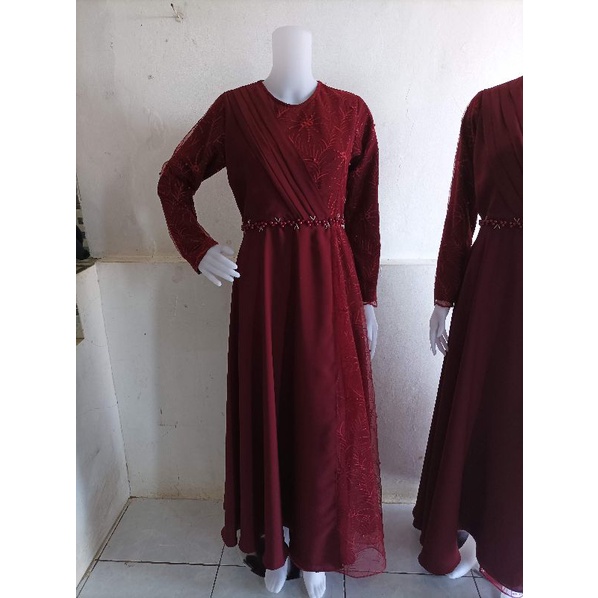 dress kondangan kekinian/dress bridesmaid tile terbaru 2022/dress brukat wanita kekinian/baju kondan