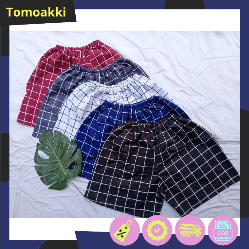CELANA BOXER BISA COD / CELANA BOXER MOTIF TARTAN / Celana Pendek Pria / Celana Polaris Kotak Hitam 