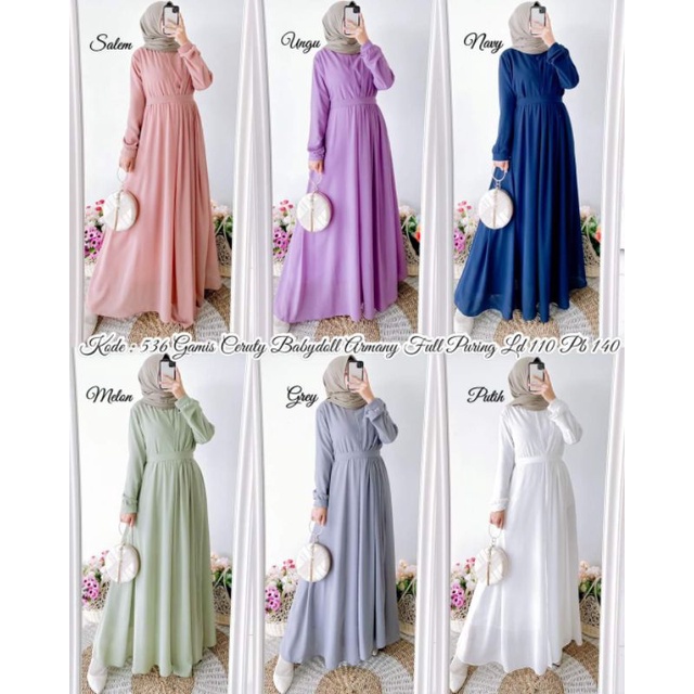 Gamis ceruti Babydoll Armany full puring by Ribyka Collection