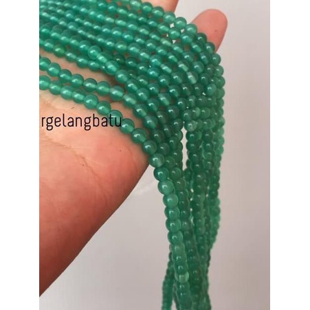 natural 4mm giok jade hijau batu akik bacan onyx natural bahan craft