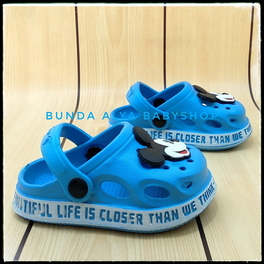 Sendal Anak Laki Usia 1 4 5 6 Tahun Lucu Karet Elastis - Sepatu Sandal Anak Cowok BIRU Size 18-29 Anti Licin