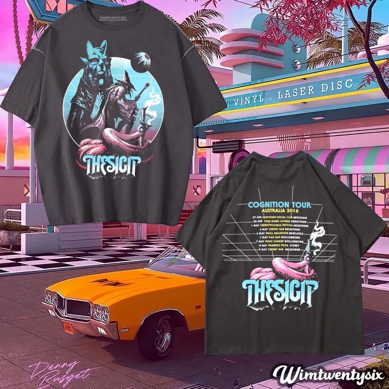 KAOS BAND THE SIGIT COGNITION TOUR VINTAGE TEE ( OVERSIZE DARK GREY T- SHIRT )