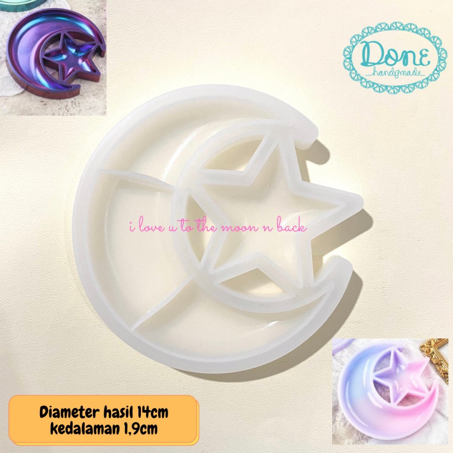 Plate mold piring bulan sabit half moon fancy mold wadah cetakan resin