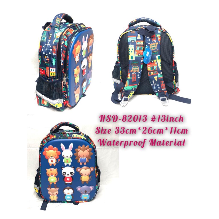 FS Tas Sekolah Anak TK HSD-82013/ Backpack SD/ Tas Ransel Sekolah/ School Bag 13inch Import BIRU