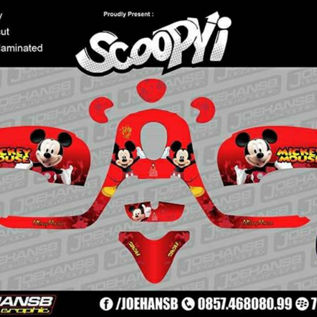 Decal Full body - Sticker motor variasi - Honda Scoopy fi - Mickey Mouse
