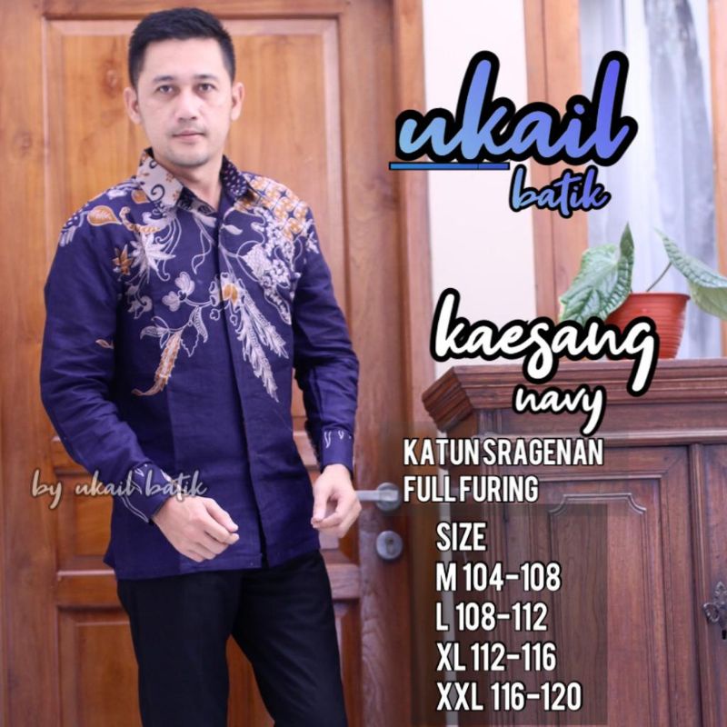 Baju Batik Pria Lengan Panjang Premium Lapis Furing Motif Kaesang Bahan Katun