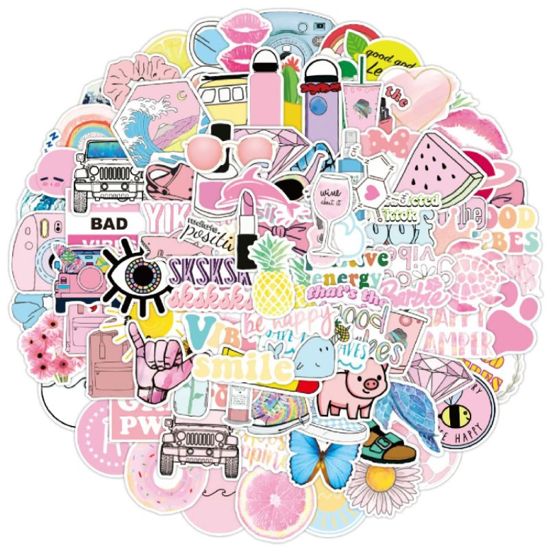 

Stiker Aesthetic Pink Pack Style 260391