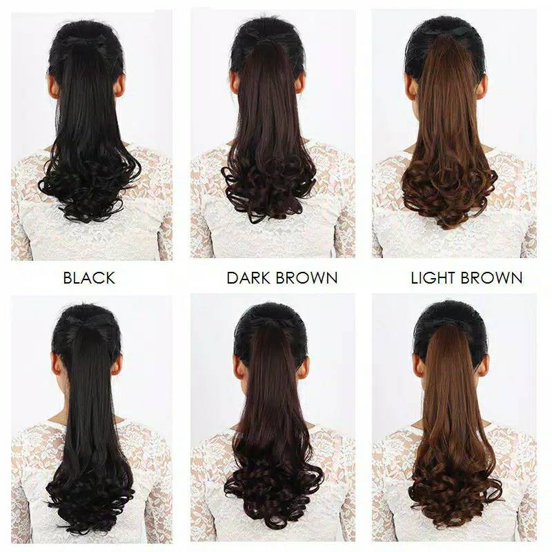 Hair clip pony tail ponitail kuncir ekor kuda korea curly tali 30cm / 38cm / 48cm / 58cm