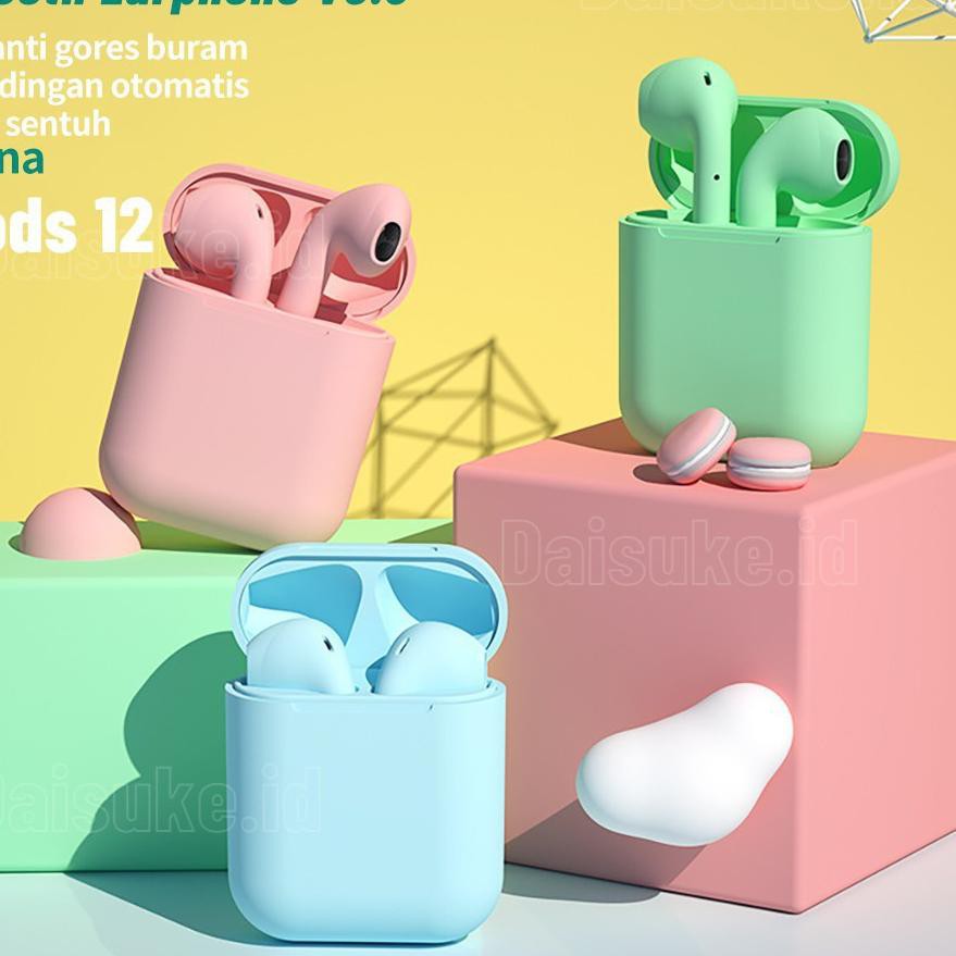 ✰ (2 Pcs) Headset Earphone Bluetooth i12 earphone bluetooth 5.0 Wireless Android/Iphone ☆