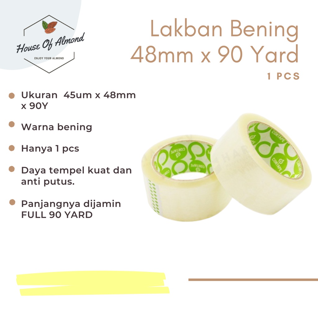 

Lakban Bening 48 mm x 90 Yard (1 pcs)