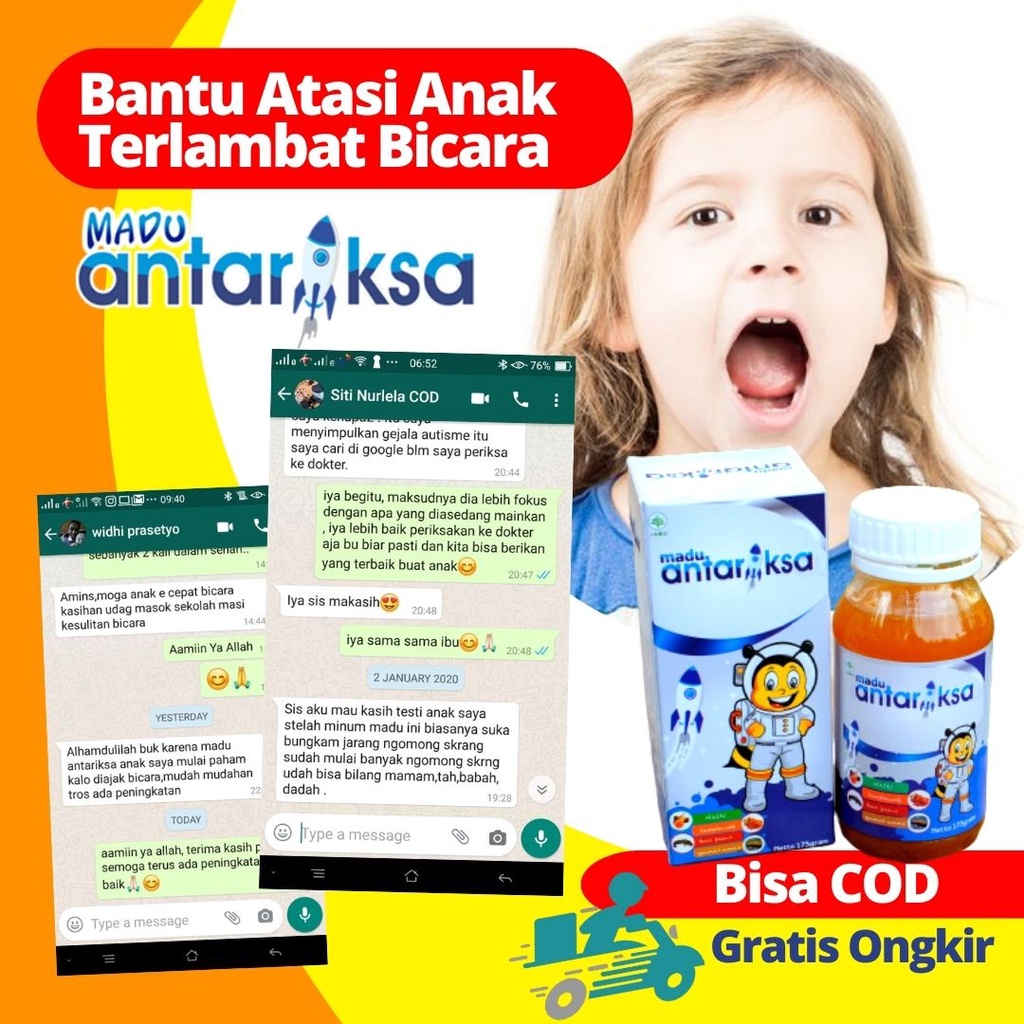 Madu Anak Terlambat Bicara/Vitamin Anak Terlambat Bicara/Obat Anak Terlambat Bicara/Madu Antariksa [