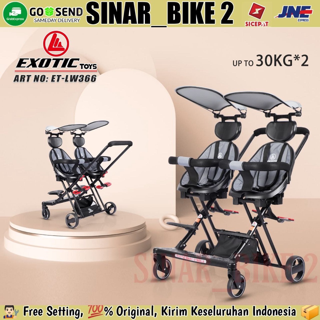 Magic Stroller Exotic LW-366 Twins Kembar Kereta Dorong Anak Bayi