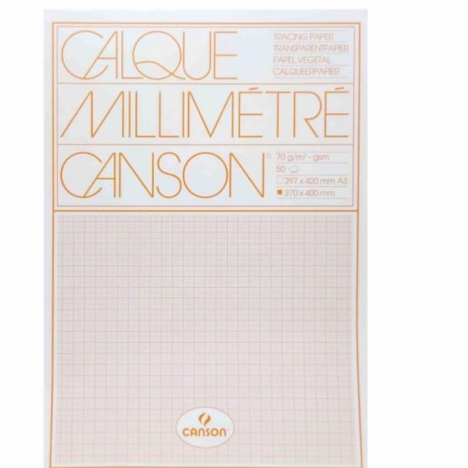 milimeter block A3 tracing paper 50 sheets CANSON Termurah