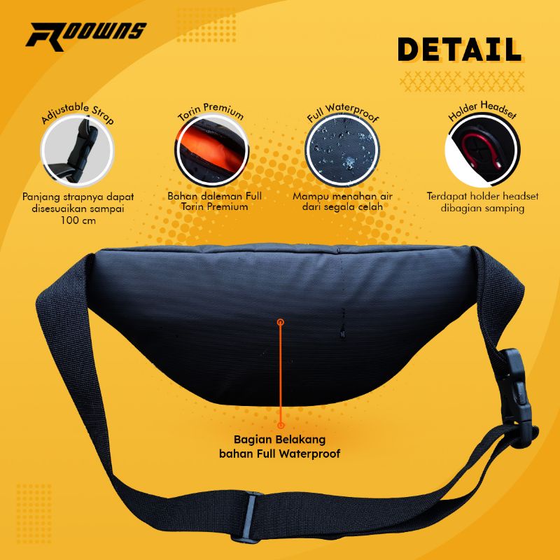 Waistbag Tas Selempang Pria Wanita Waterproof Roowns Mars