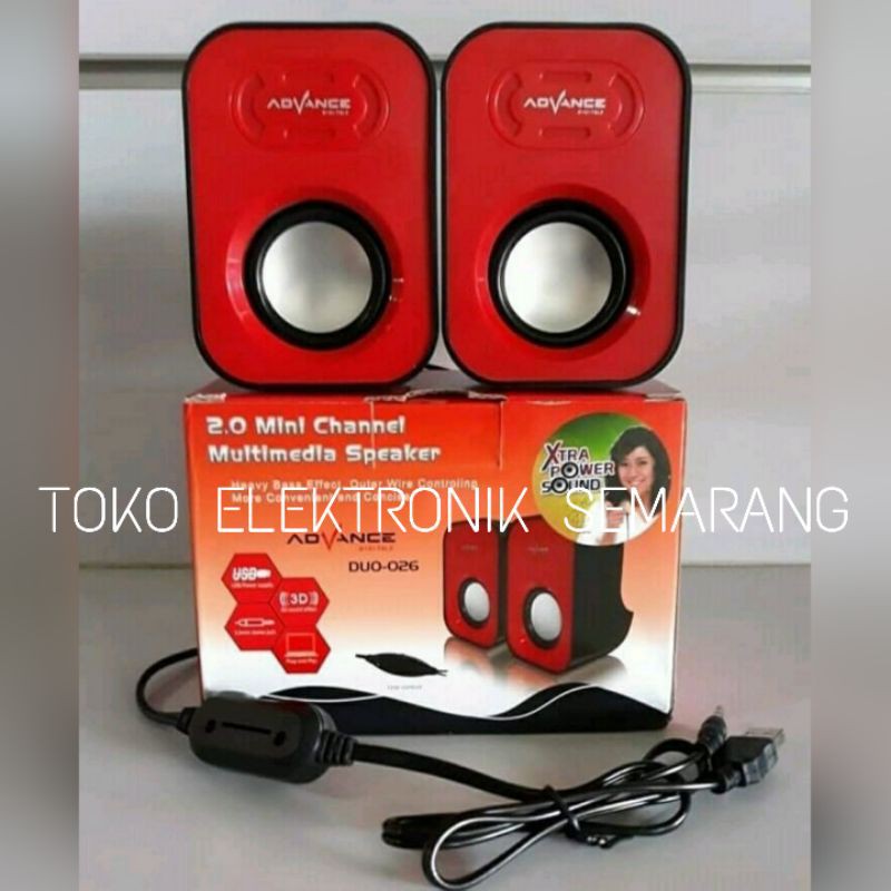 SPEAKER MUTIMEDIA ADVANCE DUO-026 MUSIK ADVANCE DUO 026 MINI SUPER STEREO BASS USB PC LAPTOP