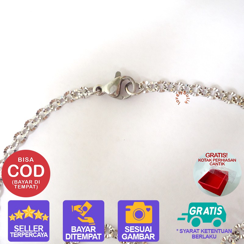 Lovelybutik Arabelle Kalung Titanium Anti Karat Kalung Wanita Titanium Bonus Kotak Perhiasan