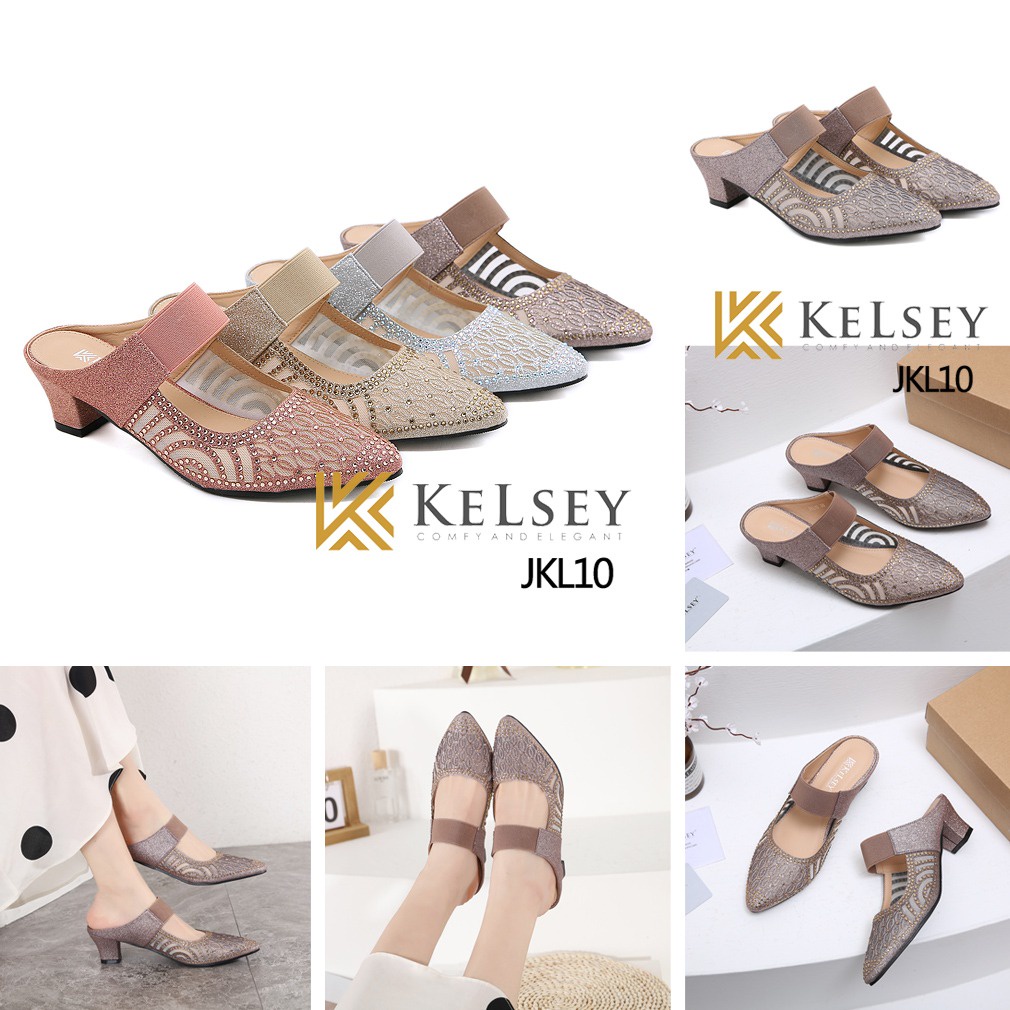 Sandal Heels Hak Tahu 5cm Wanita Kelsey JKL10