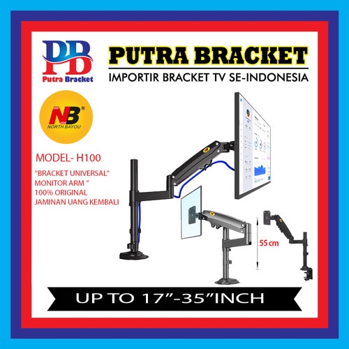 Braket monitor pc Bracket monitor meja north bayou H100 MONITOR ARM