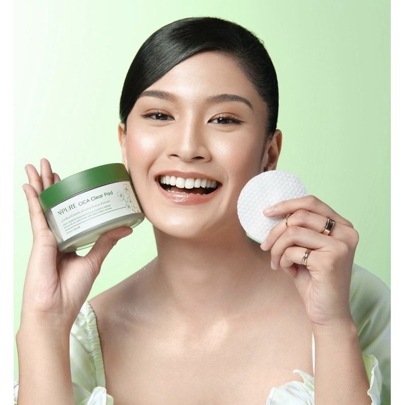 NPURE Centella Asiatica Clear Pad CICA - 30 Pads (100gr) Kapas Wajah Pengangkat Sel Kulit Mati