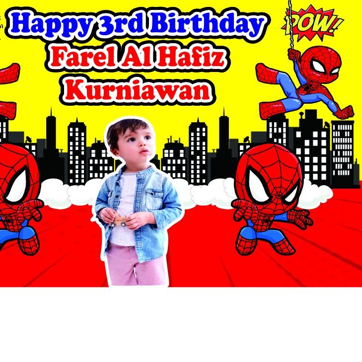 Banner/Backdrop ulang tahun Spiderman