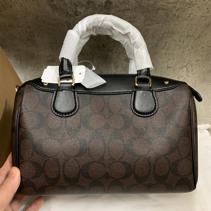 Coach Mini Bennet Satchel Signature smoke Brown