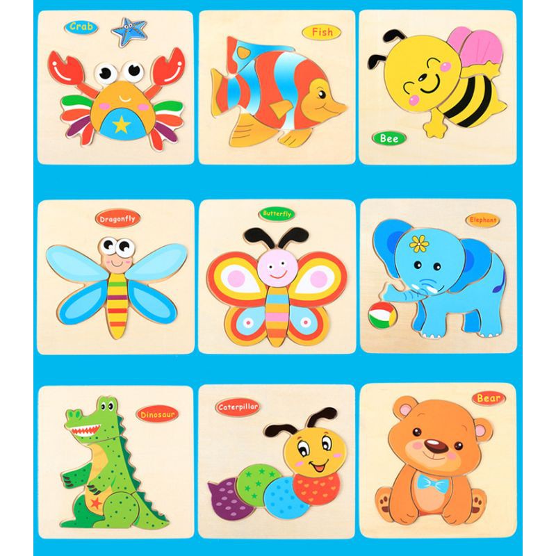 1234OS - Mainan Puzzle Kayu Anak 3D Mainan Edukasi Puzzel Kayu Jigsaw Edukatif Lucu Murah Wooden Toys