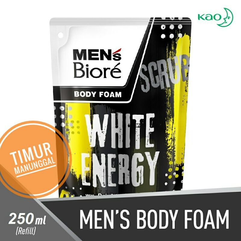 Men's Biore Body Foam White Energy Refill 250 ml