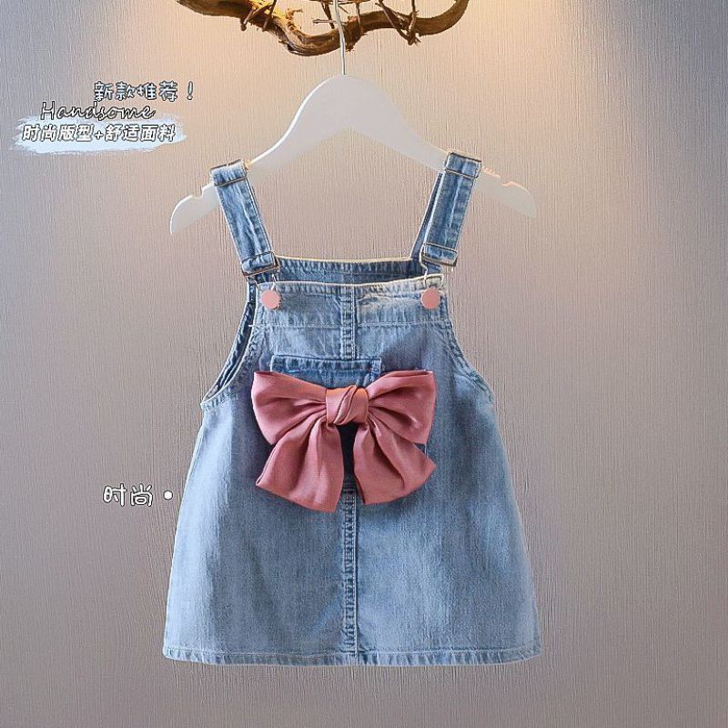 [PRINCESS KESLI]1-7Tahun Dress Denim Anak Perempuan Rok Suspender Denim Gaun Anak Bayi Jeans Anak Dress Pesta Bayi Kado Anak