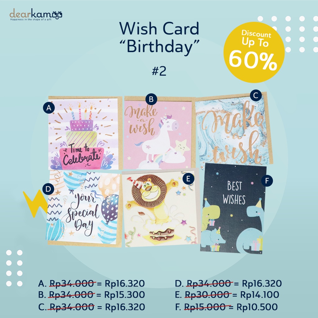 Jual [FLASH SALE] Wish Cards Birthday / Kartu Ucapan Ulang Tahun