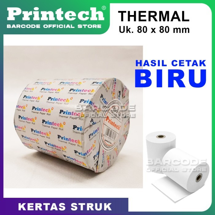 

Kertas Termal Printech 80 X 80 mm Printer EPSON TMT-82 ( Cetak Biru ) thermal