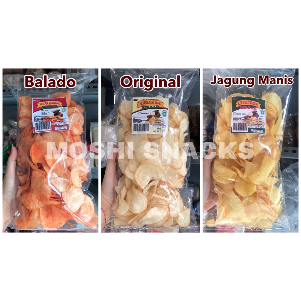 

Keripik Singkong Bangka Cap Berkah Balado - Jagung Manis - Original / Kripik Singkong Gurih Asli Bangka Renyah Enak