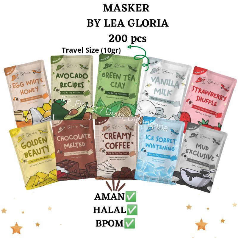 PAKET RESELLER MASKER BY LEA GLORIA/ Paket usaha masker by lea gloria travel size 10gr/ Masker lea