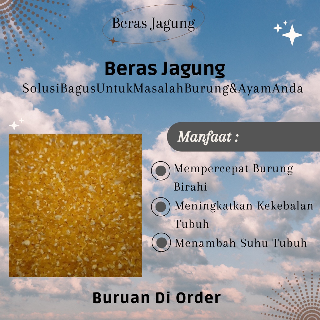 

Beras Jagung / Jagung Giling / Pakan Burung / Pakan Ayam