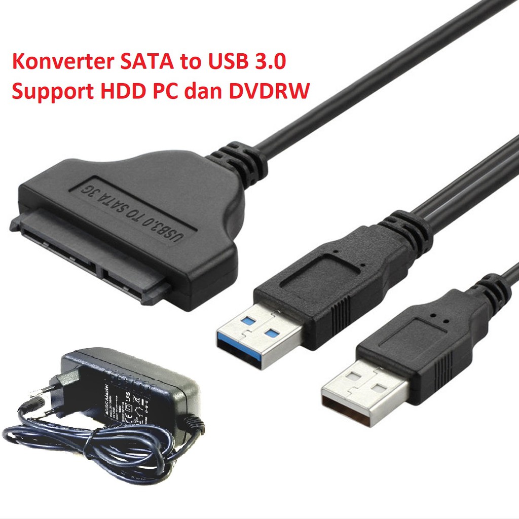 Konverter USB 3.0 to SATA Support Harddisk PC Laptop DVD DVDRW