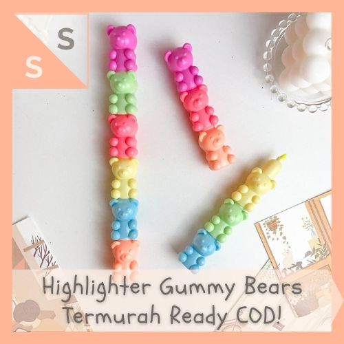 

[simplyshop] Highlighter Marker Pen / Spidol Warna Penanda Kertas Pastel Susun Gummy Bear Lucu Warna Premium Import Korea Harga Grosir Ready COD
