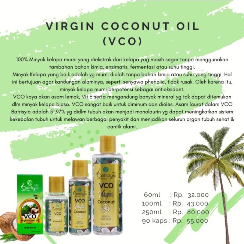 Virgin Coconut Oil VCO Batrisyia minyak kelapa murni batrisya batrysia Herbal skincare 60ml